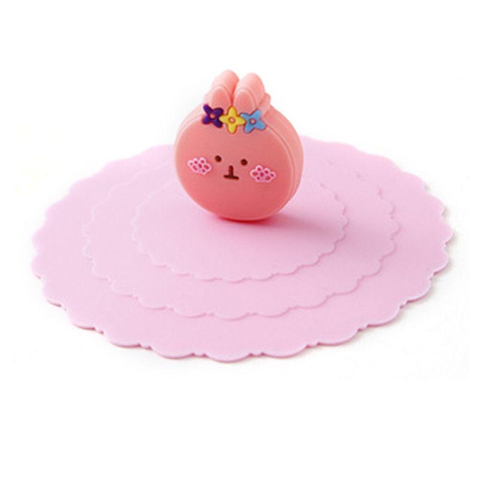 Sealed Cartoon Dustproof Tea Lids Leakproof Proof Lid Cup Cup Accessories Silicone Cup Cover