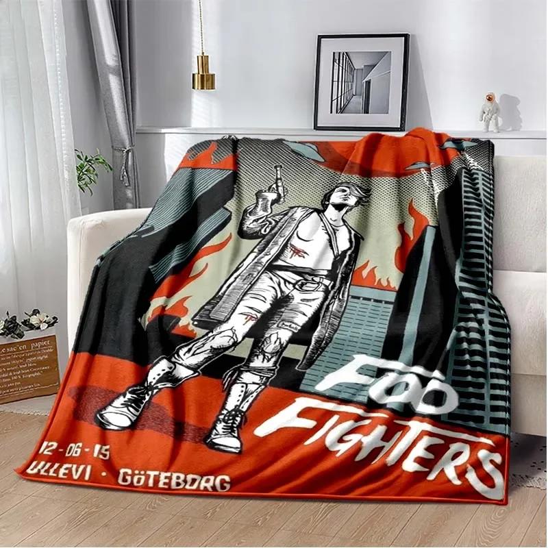 Плед с логотипом Foo Fighters, Легкий теплый плед для дивана, кровати, офиса, автомобиля, Наколенники, одеяла, Decke, couverture, stragulum