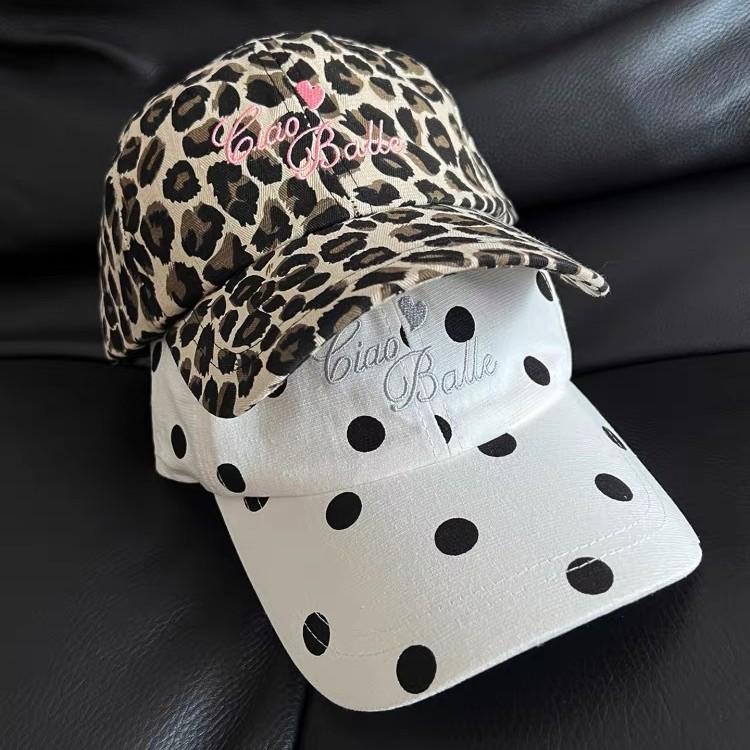 New polka dot leopard print letter embroidery baseball cap children spring and summer street fashion versatile sunshade baseball cap men