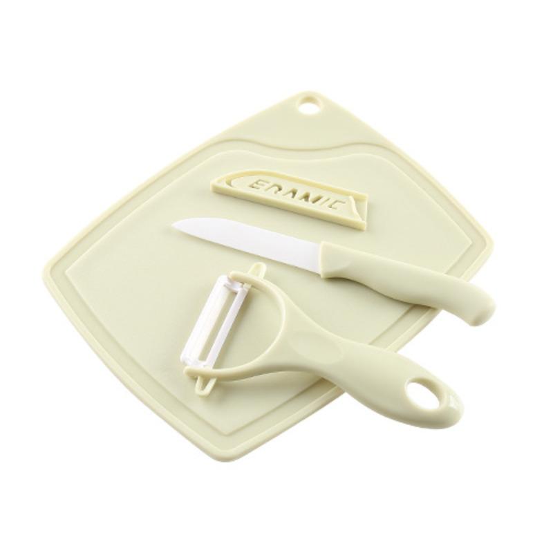 Кухонный набор из трех предметов, керамический набор ножей для фруктов, мини-пластиковая разделочная доска, нож для чистки овощей, бытовой маленький нож, кухонные гаджеты