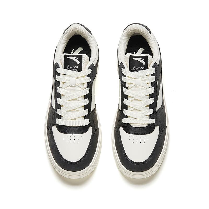 Anta Slip Resistant Cushioning Abrasion Resistant Lightweight Low top Skateboard Shoes Men's White Black 912418061-4