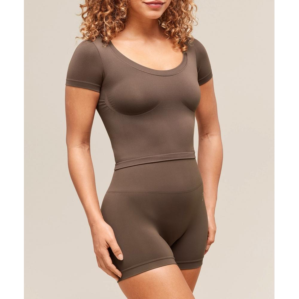 Gymshark Футболка миди Soft SculpT орехово-коричневый B3b1e Nccz