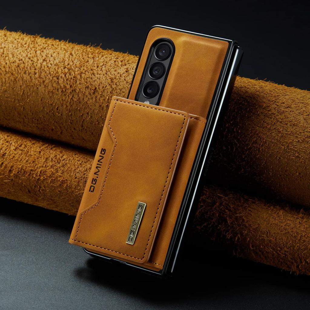 2 в 1 Съемный кожаный держатель для карт Кошелек-чехол Для Samsung Galaxy Z Fold 6 5 4 5G Fold4 Fold3 Магнитная сумка для карт Чехол-подставка