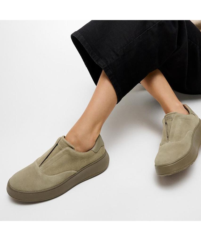Fitflop [F-Mode] Women'S Suede Laceless Sneakers - Taupe (Ft59K2N153)