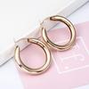 Metal Simple 50mm Thick Tube Minimalist Round Hoop Earrings Jewelry Fashion Big Circle