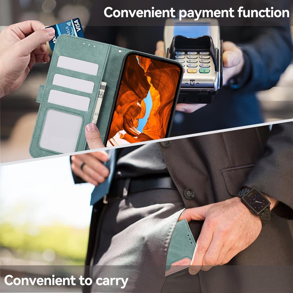 ABEEL Чехол для Motorola Edge 60 5G/60 Fusion 5G, кожаный откидной чехол с цветной вставкой, блокировка RFID