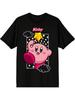 Kirbys Character With Stars Pattern Men's Black Graphic Tee