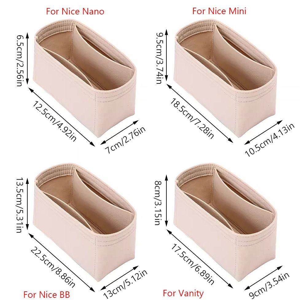 Фетровый органайзер-вставка для сумки, хранение, организация, подкладка для сумки, поддержка, портативная внутренняя сумка для LV Nice Nano/Mini/BB/Vanity