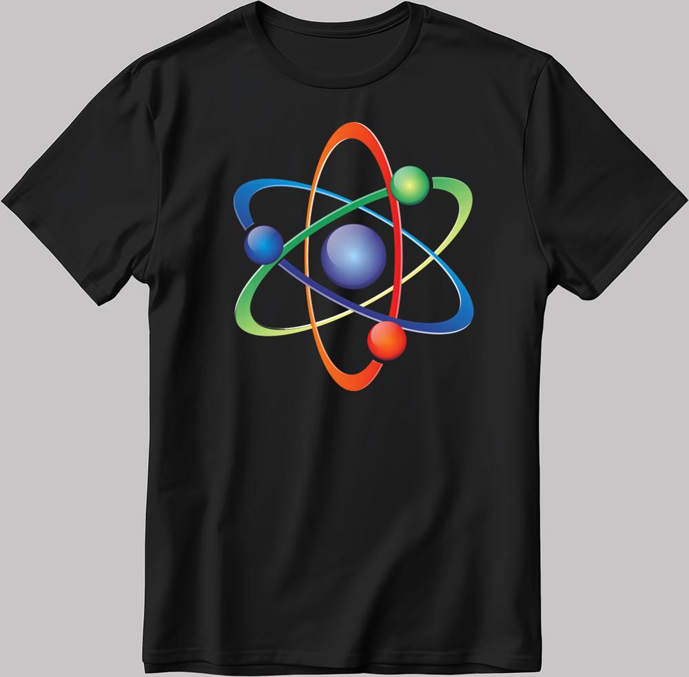Science Logo Atom Short Sleeve White-Black Men's / Women's T Shirt N562