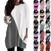 Women's Casual 3/4 Sleeve Shirts Fashion Print Tunic Tops With Pockets