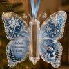 Transparent Acrylic Christmas Pendant Money Holder Ornament, Cash Hanging Decor with Vintage Holiday Surprise Butterfly Print, Party Supplies