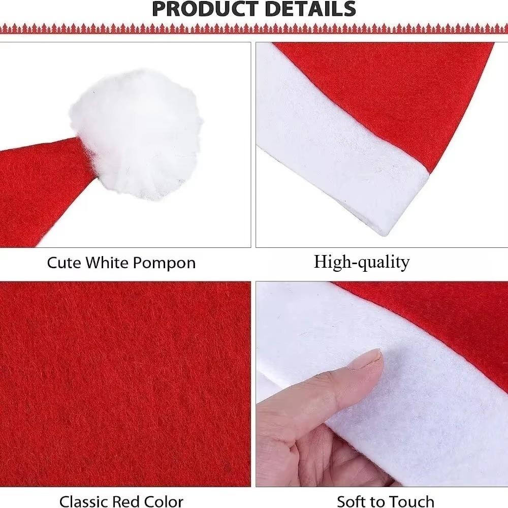 20pcs Non-Woven Fabric Christmas Hat Photo Prop Holiday Costume Hat New Year Celebration