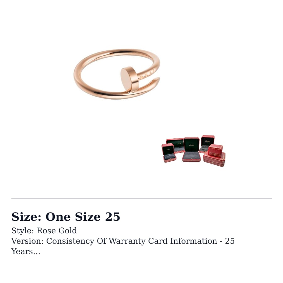Cartier JUSTE UN CLOU Кольца из 18-каратного золота Унисекс Розовое золото B4225800