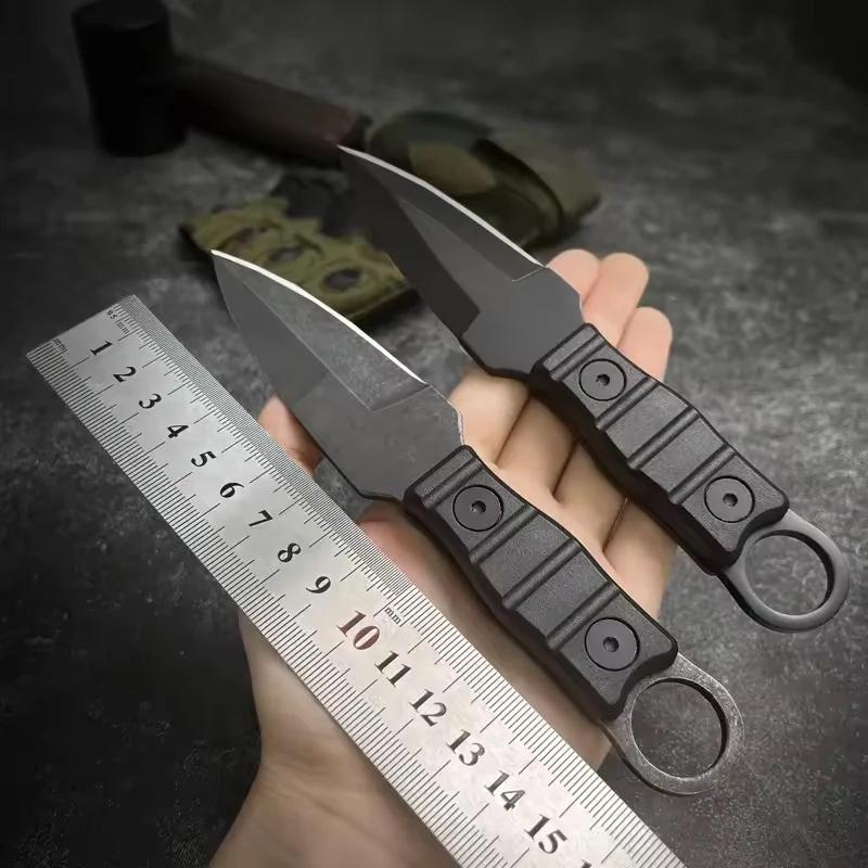Outdoor small straight knife, high hardness survival knife,utility knife +K sheath, camping EDC portable