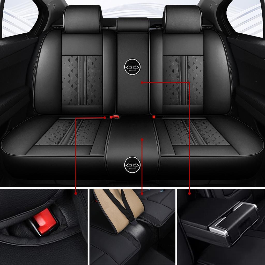 Полный комплект чехлов на сиденья автомобиля из ПУ-кожи, подходит для Mazda 3, 6, CX-5, CX-3, CX-9, CX-30, CX-50, CX-70, Защитный чехол на передние и задние сиденья автомобиля