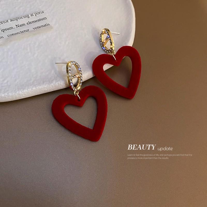 Vintage Red Flocking Earrings Collection Bow Knot Earstuds Vintage Style Earrings Jewelry Gift