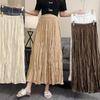Versatile Mori Style Cream A-line Midi Skirt: Multi-color, High Waist, Pleated Design for Women