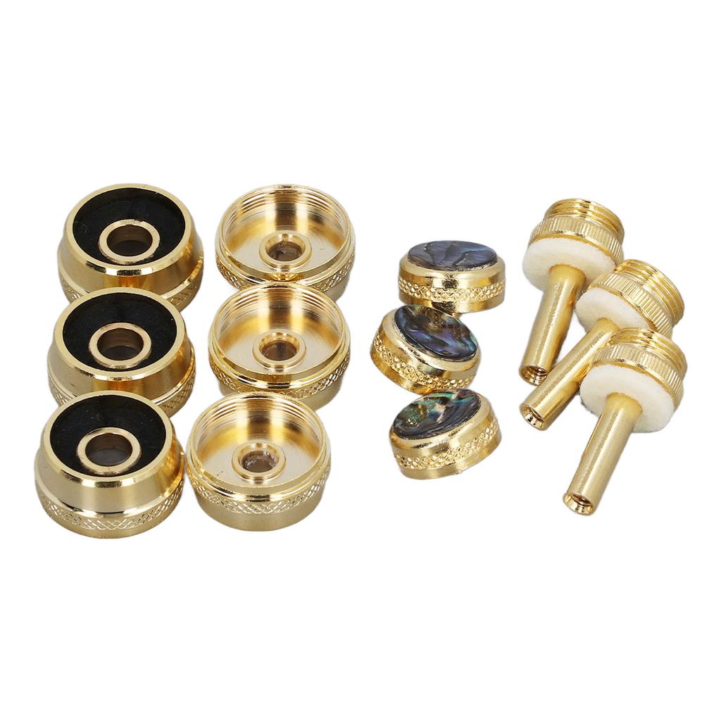 12 Pcs Set Trumpet Valve Finger Button Cap and Rod Exquisite Abalone Shell Trumpet Valve Parts for Repair