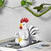 Resin Rooster Statue Cute Animal Sculpture Crafts Cow Ornament  Cabinet