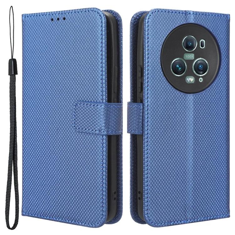 Чехол-кошелек из искусственной кожи с ромбовидной текстурой для Honor Magic5 Pro 5G, чехол для телефона с подставкой и защитой от падения