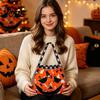 Контейнеры для угощений «Лицо призрака» Хэллоуинская шалость?или?Сумка-тоут для угощений, Сумка-сумочка 'Тыквенные конфеты', Многоразовые мешки для хранения праздничных угощений для