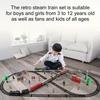 Retro Rail Train Toys Simulation Train Track With Steam Music Light Electric Car Toys Gift For Boys
