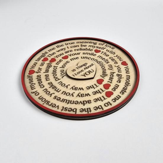 10 Things I Love about You Wooden Sign Romantic Quote Tabletop Sign Rustic Farmhouse Ornament for Home Bedroom Living Room Shelf Table Tiered Tray