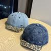 Ретро шляпа с короткими полями в корейском стиле для мужчин и женщин Деним Старая мягкая макушка Японское сочетание цветов Маленькие поля Рабочая одежда Шляпа с короткими полями и козырьком Трендовая
