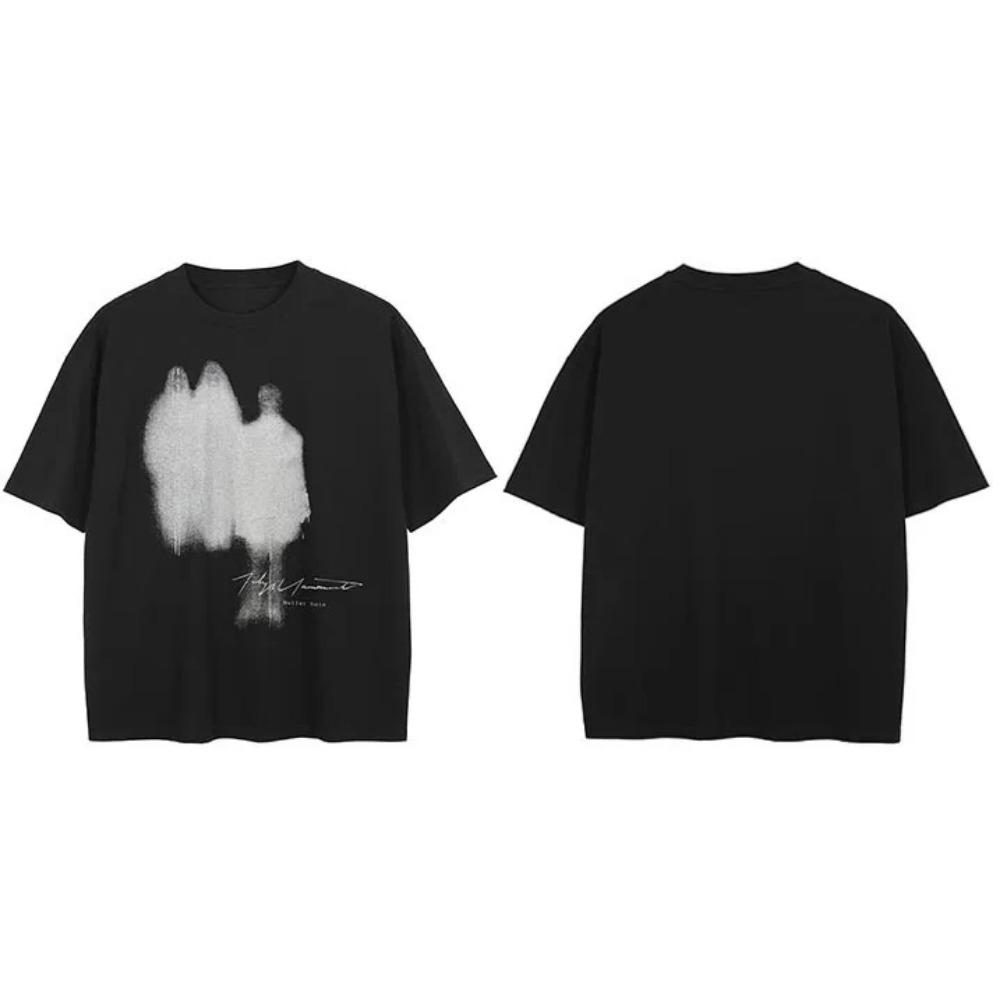 Футболка Streetwear Т-футболка с графическим рисунком Shadow Хлопок Хипстер Мужская Женская Футболка Унисекс Топы Футболки Черная Хип-хоп Одежда