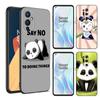 Cute Cartoon Panda Black Silicone Phone Case For OnePlus 9 10 11 12 ACE 2V Pro 9RT 10T 10R Nord CE 2 3 Lite N10 N20 N30 5G