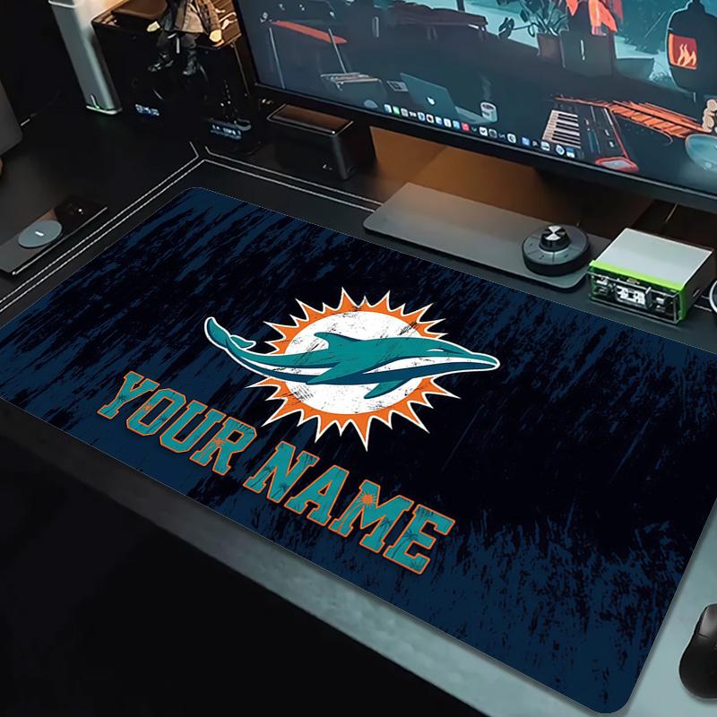 Miami Dolphins Print Cushion Non-slip Laptop Tablet Big Mousepad XXL Mat Mini PC Playmat With Lock edge
