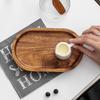 Small Oval Wooden Japanese Style Tray for Desserts and Afternoon Tea, Made of Solid Wood.