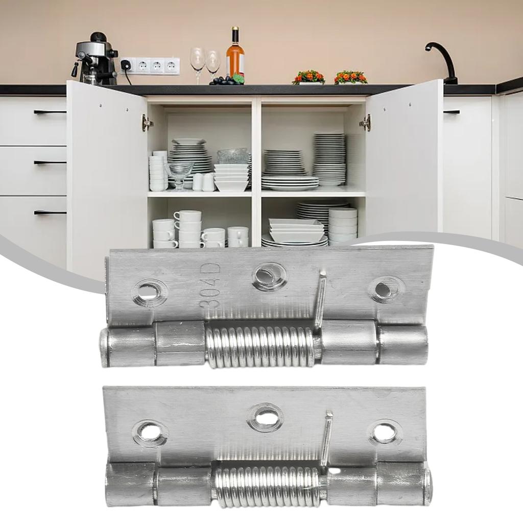 2 шт. Самозакрывающаяся пружинная дверная петля из нержавеющей стали для шкафов, дверной доводчик с автоматическим отскоком, мебельная фурнитура