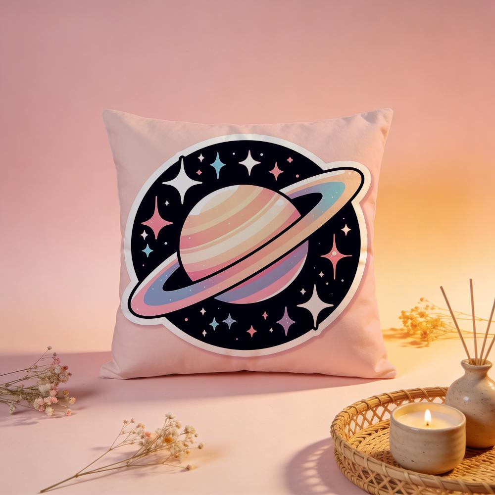 Fantasy Cartoon Planet Cushion Cover Comfortable Durable Pillow Cover MultiScene for Home Office Car Sofa