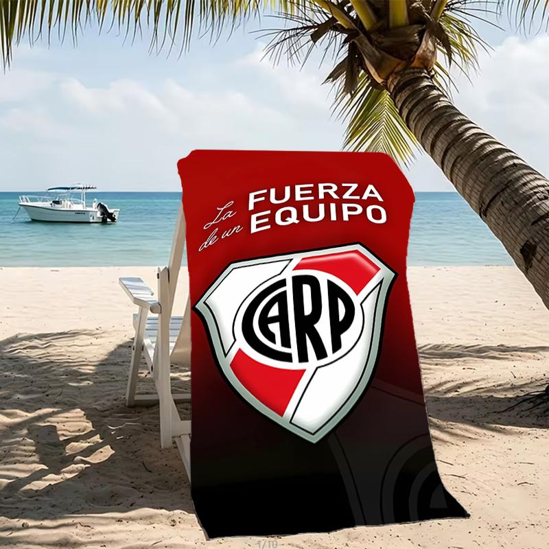 Beach Towel with Club Atlético River Plate Pattern - soft,absorbent,machine washable Lightweight&Modern,swimming,Travel Essentials