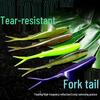 Мягкая плавающая силиконовая приманка Forktail Worm, Высокое содержание соли, Устойчива к разрывам и поклевке, для ловли окуня и мандаринки
