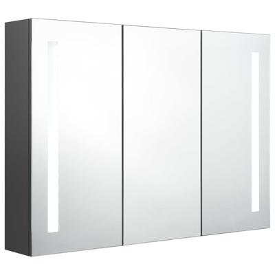 LED Bathroom Mirror Cabinet 35 X 5.5 X 24.4 In Gray
