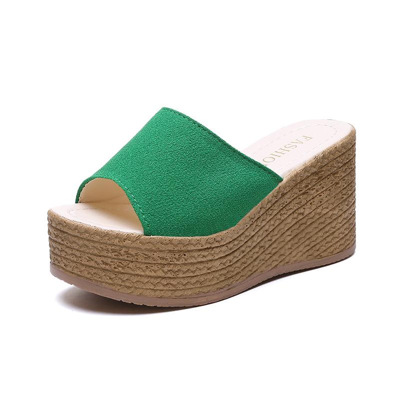 Летние женские маффины на платформе с танкеткой, с открытым носком, удобные дышащие шлепанцы, пляжные сандалии