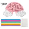 Silicone Sensory Board Activity Board, Christmas Tree Rainbow Ice Stick French Fries Strips with Strings, Silent Fidget Toy for Stress Relief