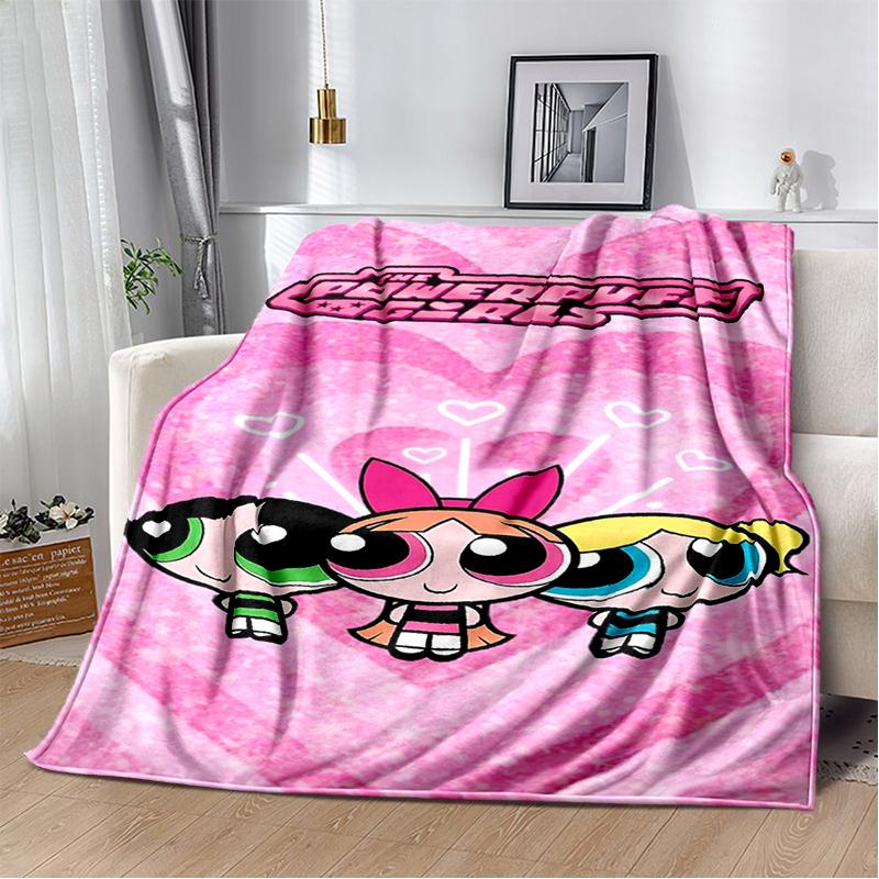 29 Style New Kawaii P-Powerpuff Girl Cartoon Blanket,Soft Throw Blanket for Home Bedroom Bed Sofa Travel Picnic Cover Kid Gift