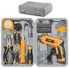 4V USB Rechargeable Electric Screwdriver Household Tool Includes a Compact Case That Houses a Cordless Electric Screwdriver and Hand Hi-Spec 42-Piece
