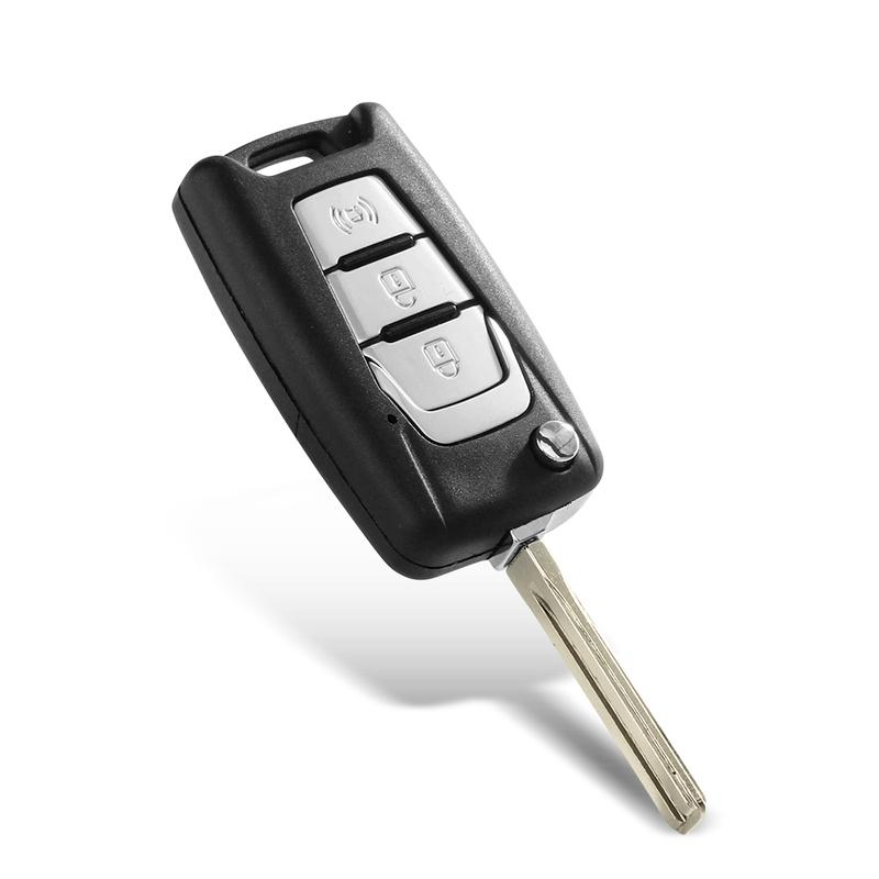 KEYYOU Откидная оболочка для ключа-брелока Складной нож Для Ssangyong Korando New Actyon C200 2016 2017 3-кнопочный складной корпус для автомобильного ключа