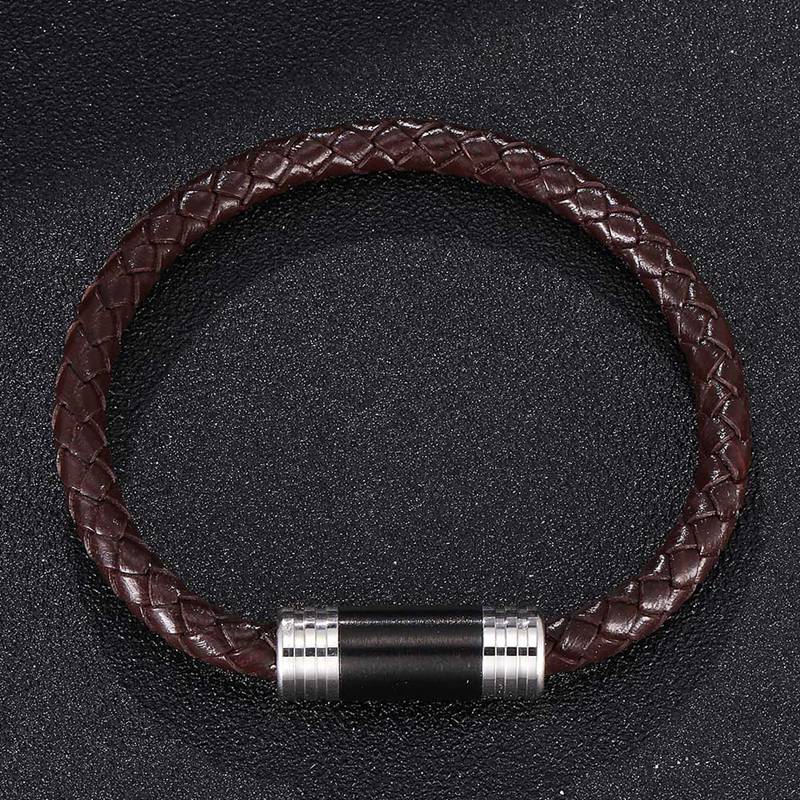 Новый модный черный коричневый кожаный браслет для мужчин и женщин, ювелирные изделия, изысканные браслеты с пряжкой, браслеты, подарок