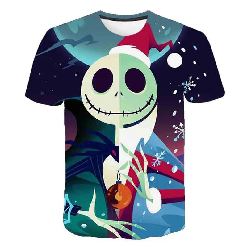 Halloween Skull Graphic Men's T-shirts Harajuku Hip Hop Streetwear Short Sleeve Loose Top