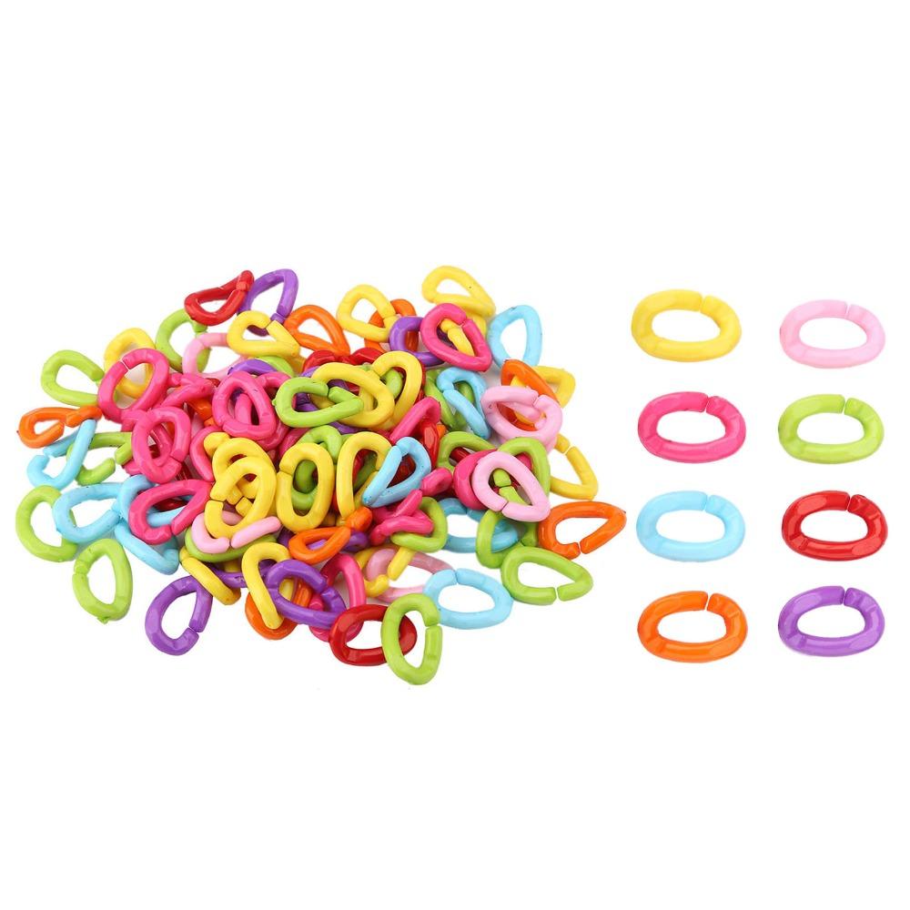100pcs Bright Colors Bird C Clips Plastic Plastic Bird Hooks Parrot Chain Links DIY Projects