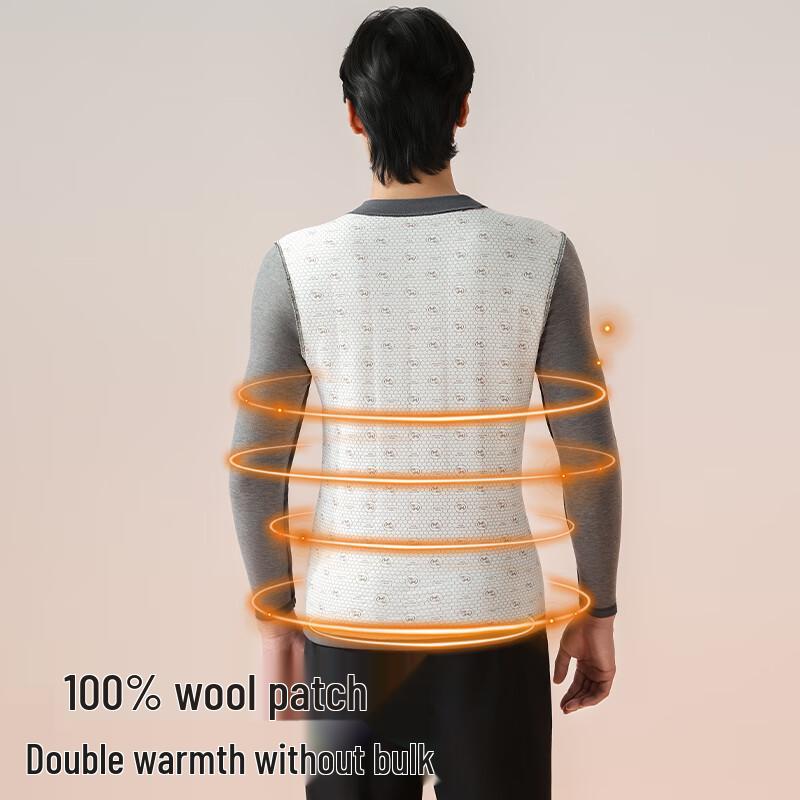 Xunmianren Men's Thermal Wool Blend Semi-High Collar Base Layer