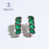 New Arrival Natural Green Agate Jewelry Set for Women Fine Jewelry 925 Sterling Silver Gemstone Ring Earrings Daily Wear Gift
