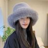 Женская зимняя шапка из искусственного меха норки с широкими полями, теплыми ушками, роскошный стиль