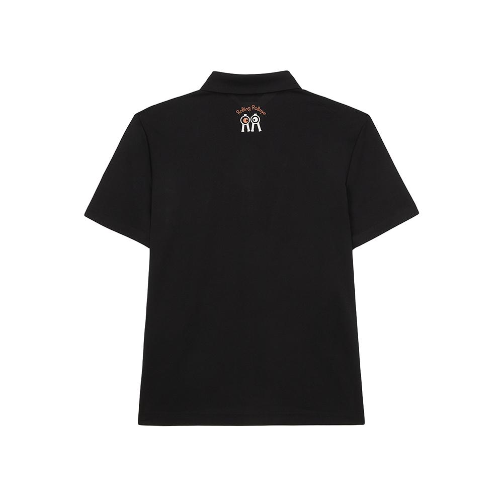 ROLLINGROLLEYE Rollroll Pk Collar T-Shirt Black