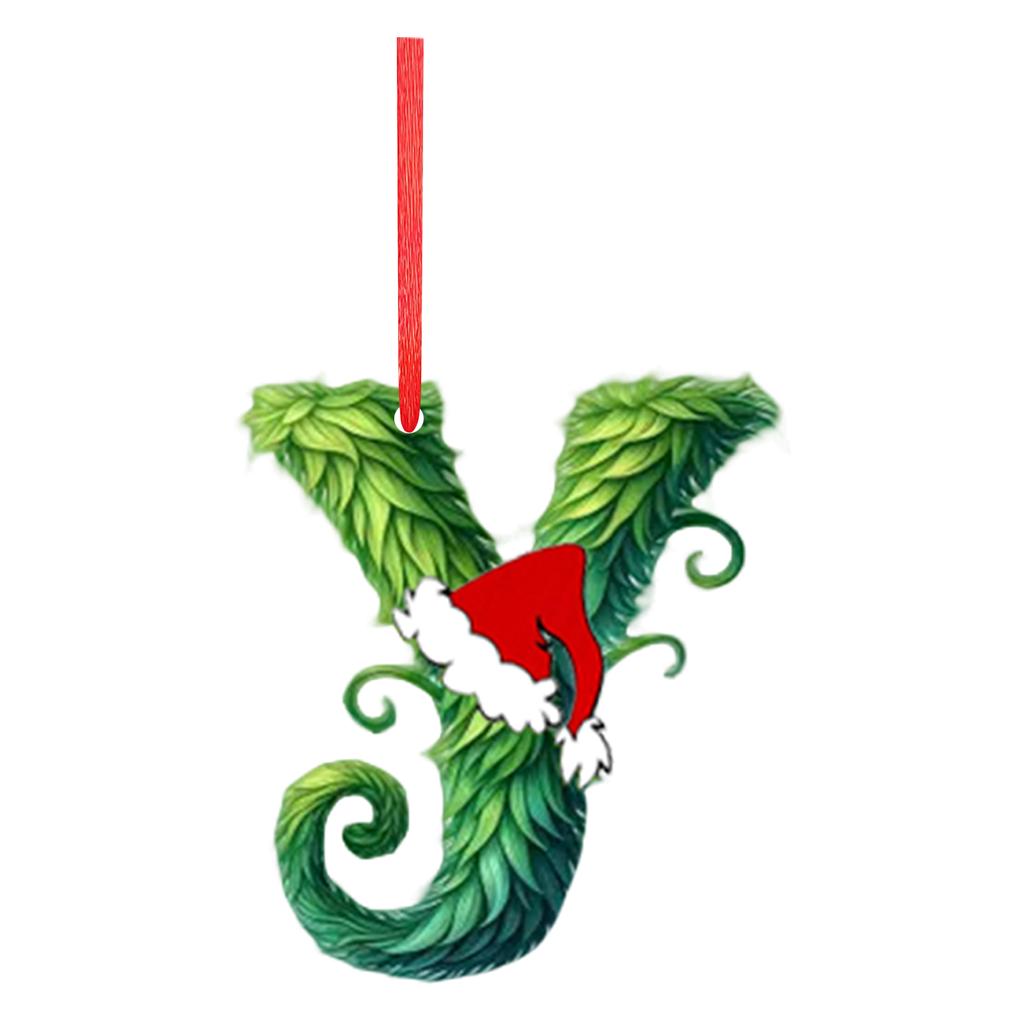 2D 26 букв Рождественские украшения Акриловые плоские Рождественские елки Украшения для дома Украшения